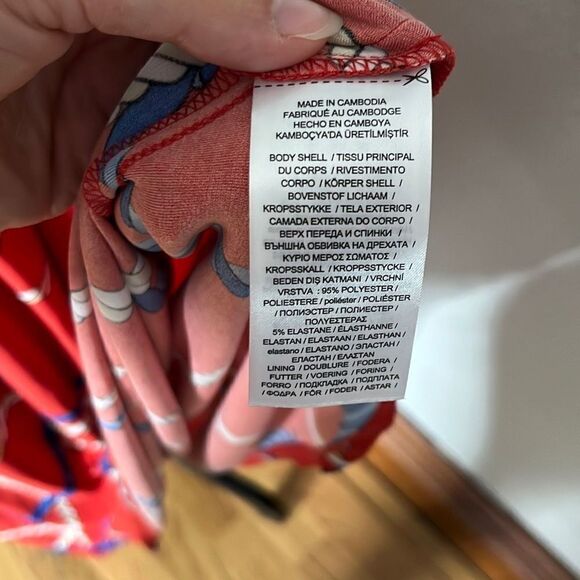 Ralph Lauren Womens Print Tie Waist Jersey Dress Sleeveless Hibiscus Size 0 - Picture 8 of 10